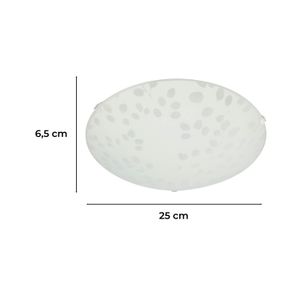 Plafón display redondo con diseño de hojas de 1 luz de vidrio 25 cm - IKE LITE