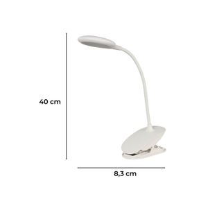 Lampara D/Escritorio Led Bl/Flex.Clip 3W - IKE LITE