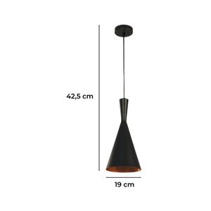 Lampara Colgante 1L Negra 60We27 3758-2 - IKE LITE