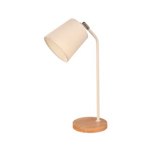 Lampara Mesa E27 1L 40W Wood- White - IKE LITE
