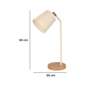 Lampara Mesa E27 1L 40W Wood- White - IKE LITE