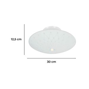 Plafón display redondo con diseño de bolas y triángulos de 2 luces - IKE LITE