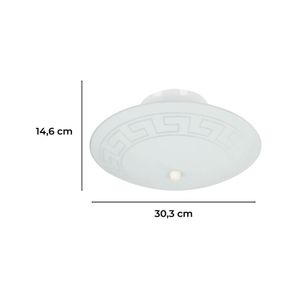 Plafón redondo con diseños de líneas y 2 luces - IKE LITE