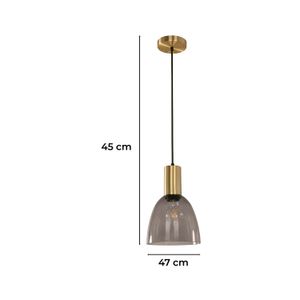 Lampara Colgante Dorada Vidrio Obsc 1L40We27 - IKE LITE