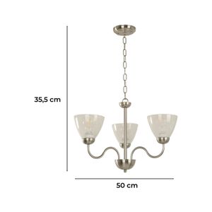 Lampara Techo E27 3L 60W Sand Nickel - IKE LITE