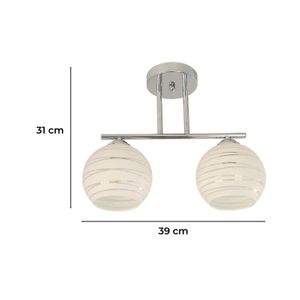Lampara De Techo E27 2 L 60W Chrome - IKE LITE