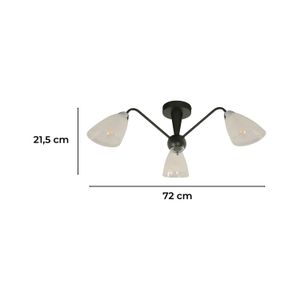 Lampara Techo E27 3L 60W Cr-Bk - IKE LITE