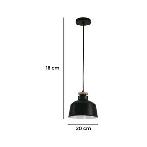 Lampara Colgante Camp. Neg/Madera 1L40We27 203 - IKE LITE