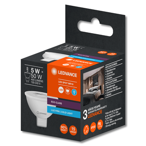 Dicroico LED MR16 de 5W de Luz Blanca. - LEDVANCE
