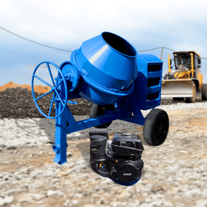 Concretera de 350 lts con motor a gasolina de 14 HP, estructura de tubo cuadrado y llantas RIN13. - CONCRETERAS GRANIZO / KOHLER