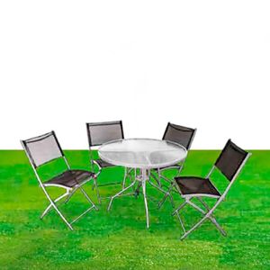 Mueble para jardín de 4 piezas 1 mesa y 4 sillas - DRM