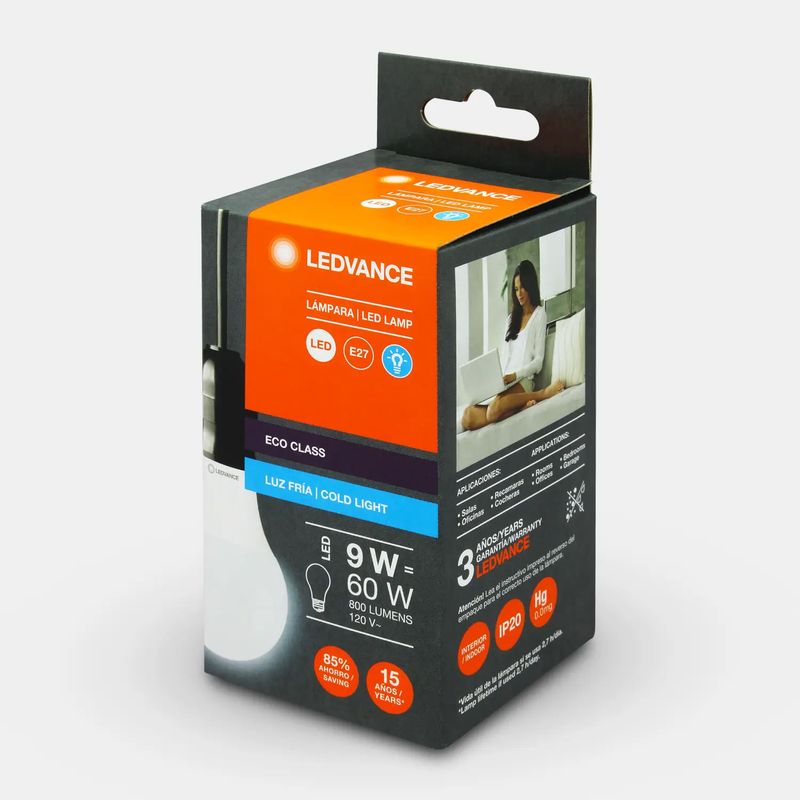 Foco-LED-con-base-E27.-CARACTERISTICAS--9W-Luz-blanca-de-dia-800-lumens-vida-util-15.000-horas.