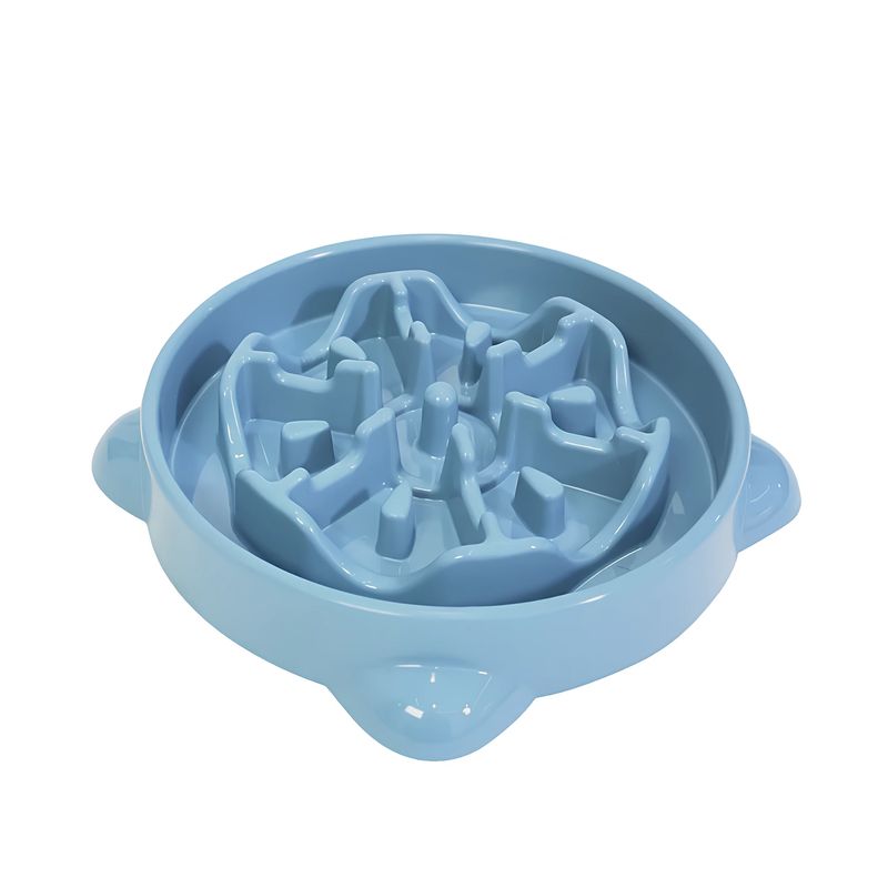 Plato-alimenta-lento-para-perro-color-azul.