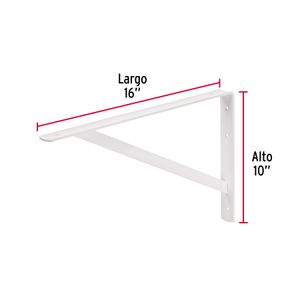 Pie de amigo reforzado con barra, blanco de 10" x 16" - HERMEX