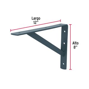 Pie de amigo reforzado con barra, gris de 8" x 12" - HERMEX