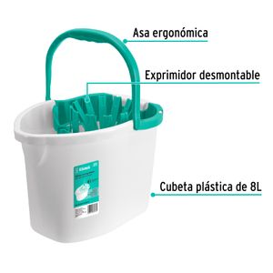 Balde con escurridor y 8 lts de capacidad - KLINTEK