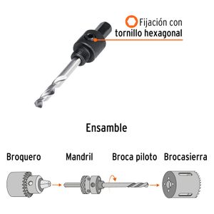 Mandril de 3/8" para broca sierra bimetálica - TRUPER