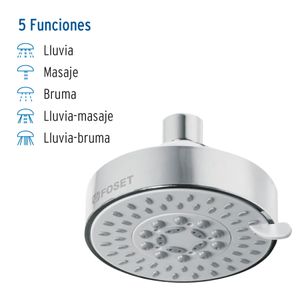 Cabeza de ducha redonda de 4" con 5 funciones - FOSET