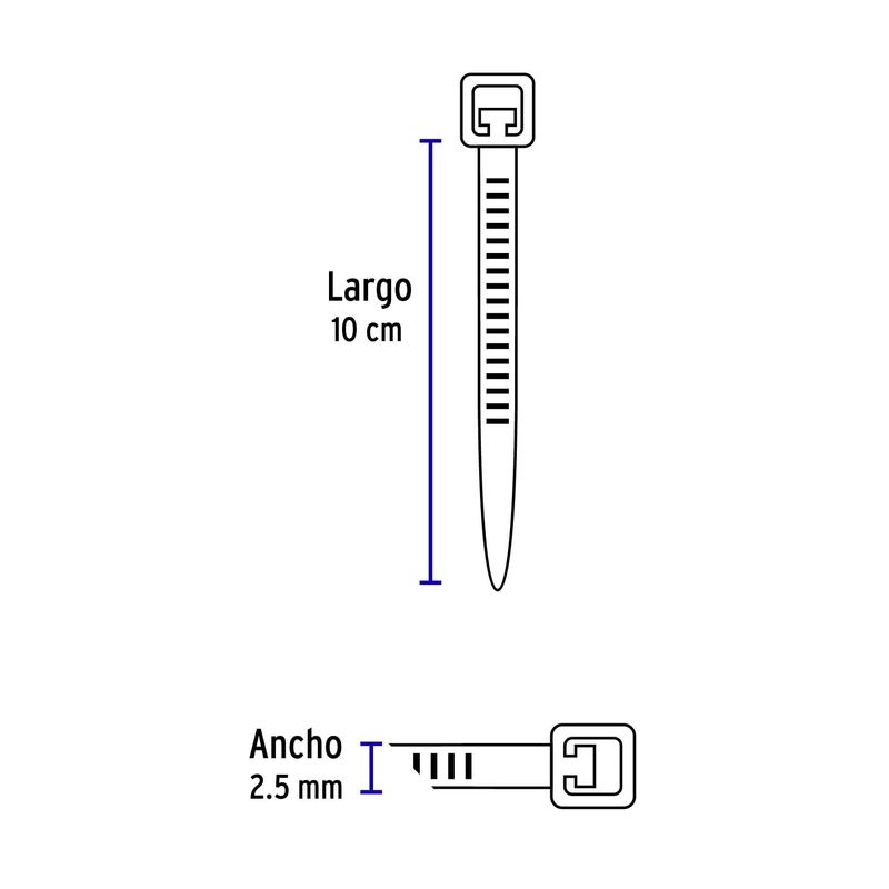 Bolsa-con-100-amarracables-azules-de-4--x-25mm