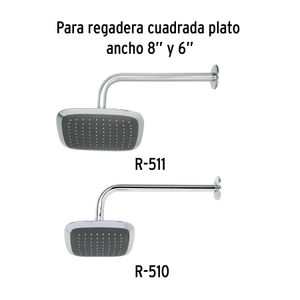 Brazo de ducha de 30cm para techo, acero inoxidable - FOSET