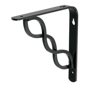 Pie de amigo reforzado con barra trenzada, negro de 6" x 6" - HERMEX