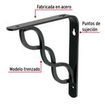 Mensula-reforzada-negra-6-x-6--diseño-trenza
