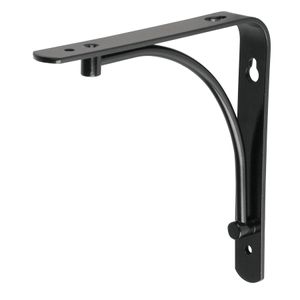 Pie de amigo reforzado con barra curva, negro de 6" x 6" - HERMEX