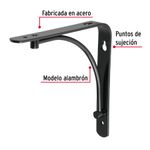 Mensula-reforzada-negra-6-x-6--diseño-alambron