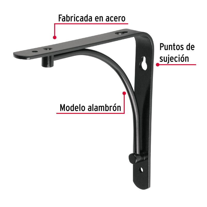 Mensula-reforzada-negra-6-x-6--diseño-alambron