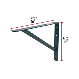 Pie de amigo reforzado con barra, gris de 10" x 16" - HERMEX