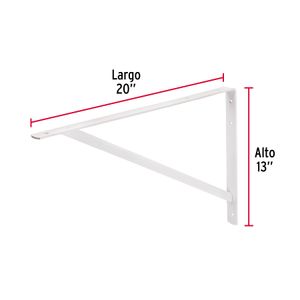 Pie de amigo reforzado con barra, blanco de 13" x 20" - HERMEX