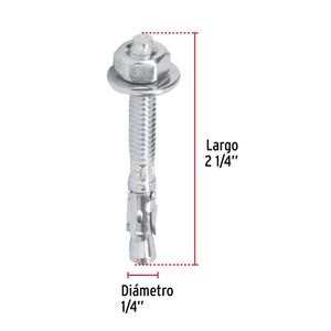 Perno de expansión de 1/4" x 2", bolsa de 6 unidades. - FIERO