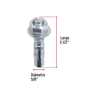 Perno de expansión de 5/8" x 3 1/2", bolsa de 2 unidades. - FIERO