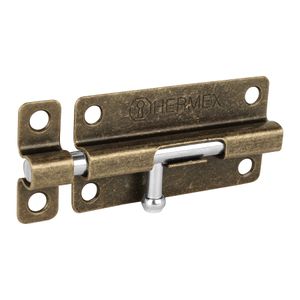 Picaporte latonado antiguo de 4" - HERMEX