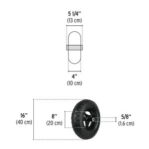 Rueda neumática reforzada de 16" para carretilla. - PRETUL