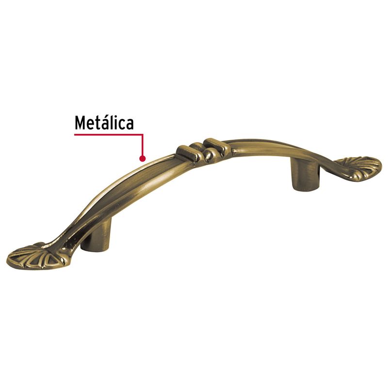 Jaladera-metalica-de-76-mm-estilo--Barroco--laton-antiguo