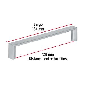 Tiradera satinada de 128 tipo "Andamio" - HERMEX
