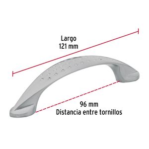 Tiradera satinada de 96mm tipo "Elipse" - HERMEX