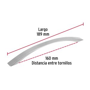 Tiradera satinada de 160mm tipo "Moderno" - HERMEX
