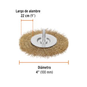 Carda circular 4" alambre grueso para taladro - TRUPER