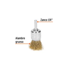 Carda de copa 1" alambre grueso para taladro - TRUPER