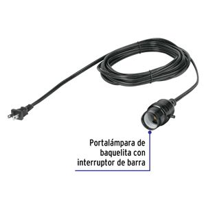 Portalámparas con cable de 6 m - VOLTECK