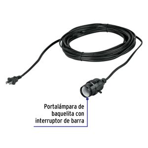 Portalámparas con cable de 10 m - VOLTECK