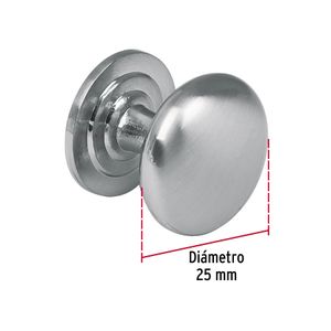 Botón metálico con acabado en níquel satinado, estilo "Arco" - HERMEX
