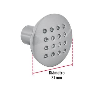 Botón metálico con acabado en níquel satinado, estilo "Contempo" - HERMEX