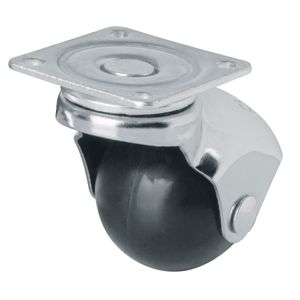 Garrucha de 40 mm de Polipropileno con placa giratoria para 30 kg de carga. - FIERO