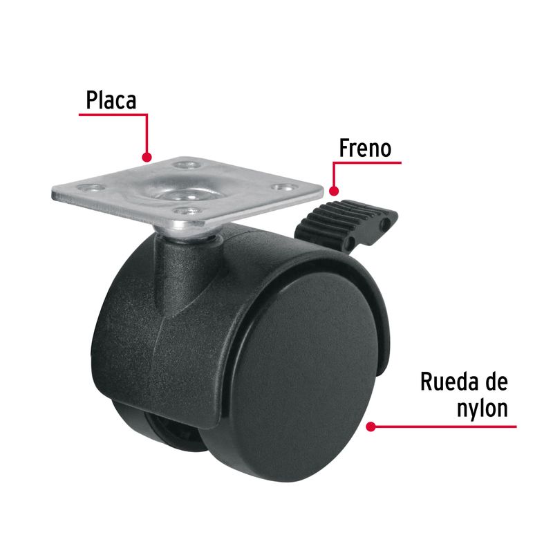 Rodaja-tipo-yoyo-de-40-mm-con-placa-con-freno