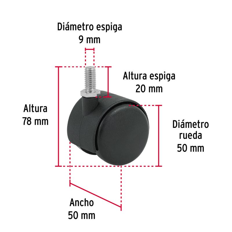 Rodaja-tipo-yoyo-de-50-mm-con-espiga-roscada