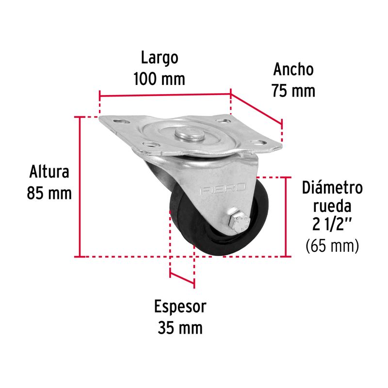Rodaja-hule-2-1-2--placa-giratoria-con-buje-carga-60-kg