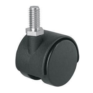 Garrucha tipo yoyo de 40 mm con Nylon con anclaje roscado para 20 kg de carga. - FIERO